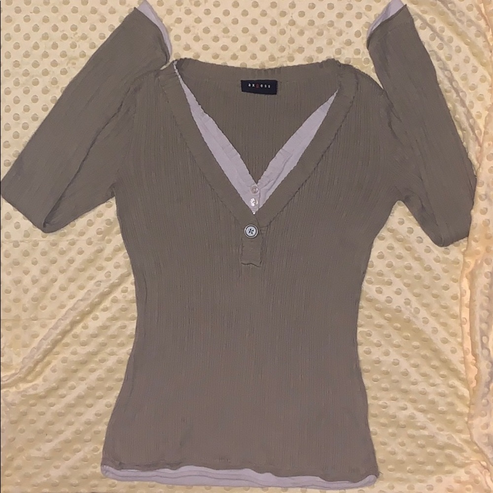Long sleeve comfy shirt OLIVE GREEN COLOR